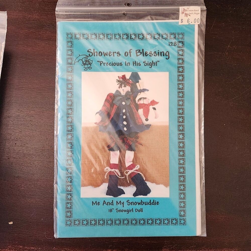 Showers of Blessing Me And My Snowbuddie 18" Snowgirl Doll Pattern 1996 Winter